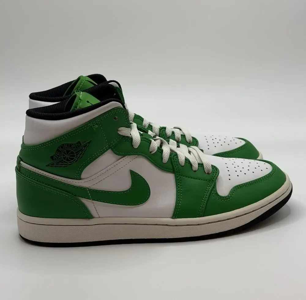 Air Jordan 1 Mid Lucky Green Black White GS Size 8Y DQ8426-301